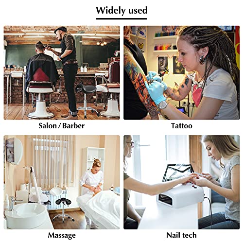 Saddle Stool with Wheels 300 lbs Weight Capacity, Heavy Duty Rolling Stool for Medical Massage Salon Kitchen Spa Drafting Nail-Tech,Height Adjustable,360 Swivel,Wide Thick Seat Padding (Premium Black)